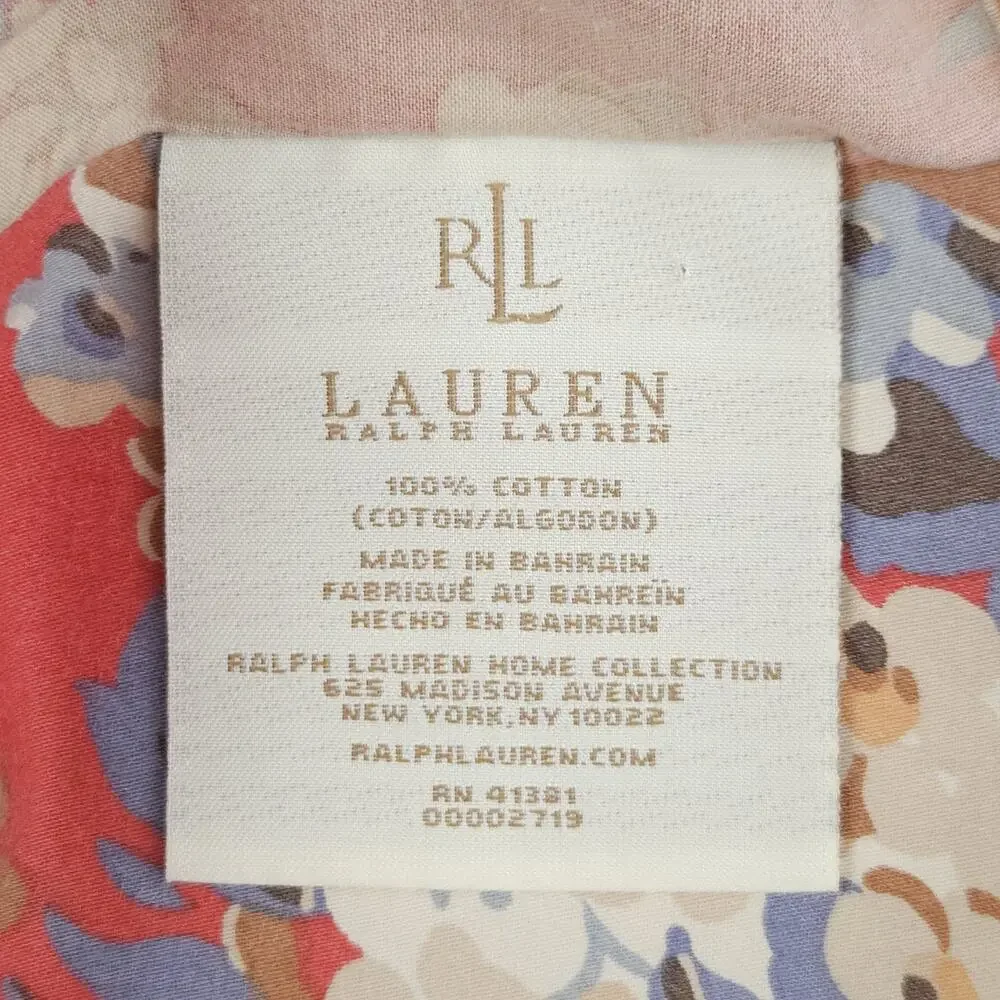 VTG Lauren Ralph Lauren Madeline Pillow Sham Standard Cotton Floral Cottage 2pcs